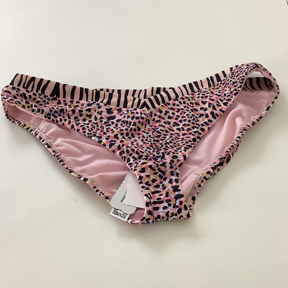 Sanctuary Animal Pink and Multicolored Bikini Bottom Swimsuit New Colorful Retro